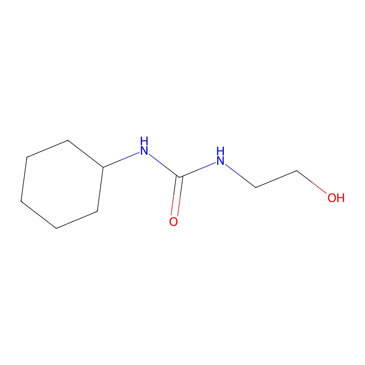 N-Cyclohexyl-N'-(2-hydroxyethyl)urea molecular structure, CAS 66929-46-2