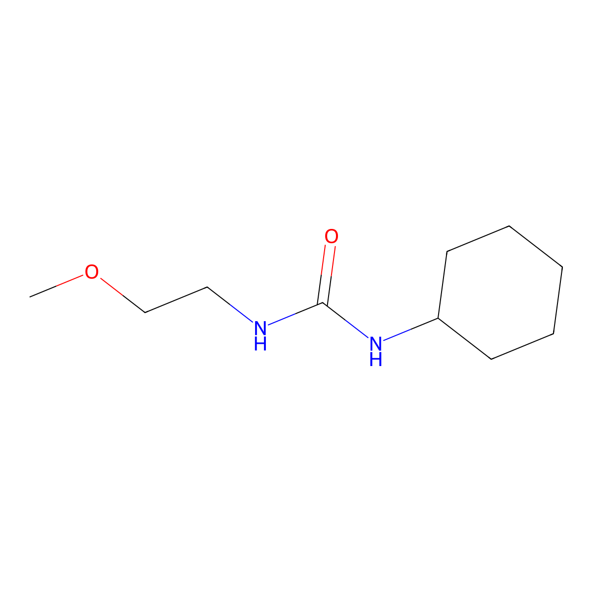 1-Cyclohexyl-3-(2-methoxyethyl)urea molecular structure, CAS 66929-48-4