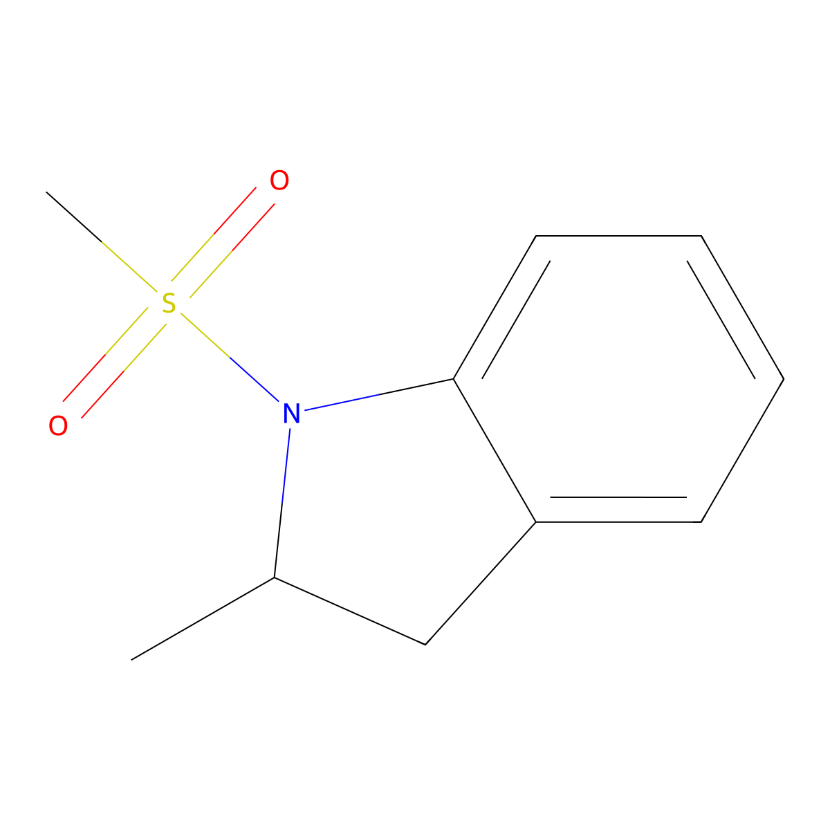 2-Methyl-1-(methylsulfonyl)indoline molecular structure, CAS 66929-70-2