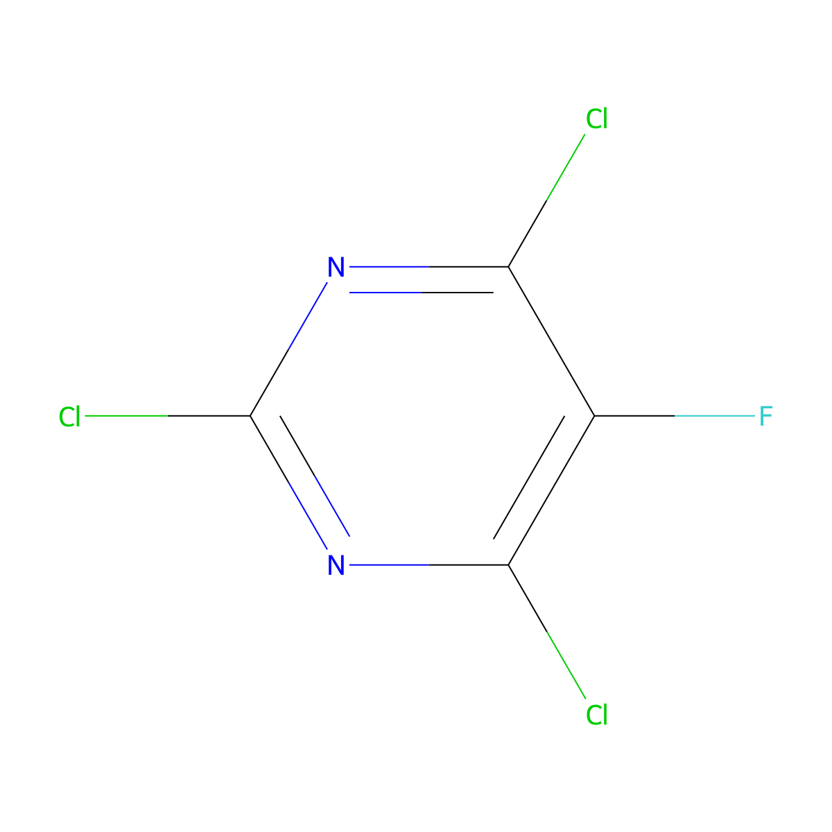 2,4,6-Trichloro-5-fluoropyrimidine molecular structure, CAS 6693-08-9