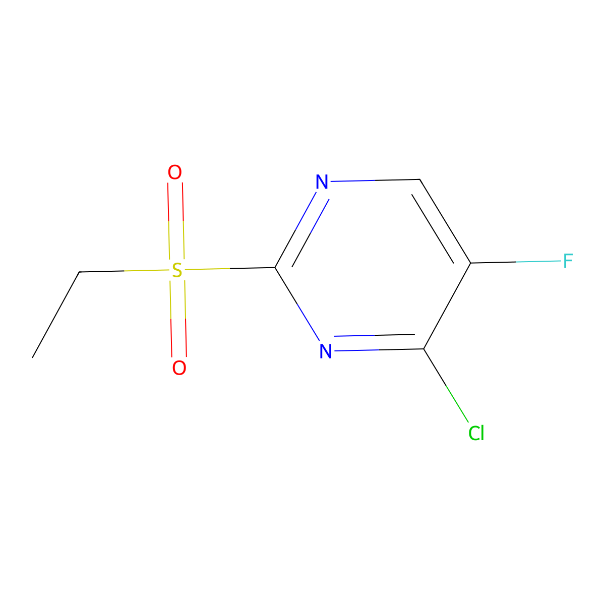 4-Chloro-2-(ethanesulfonyl)-5-fluoropyrimidine molecular structure, CAS 6693-09-0
