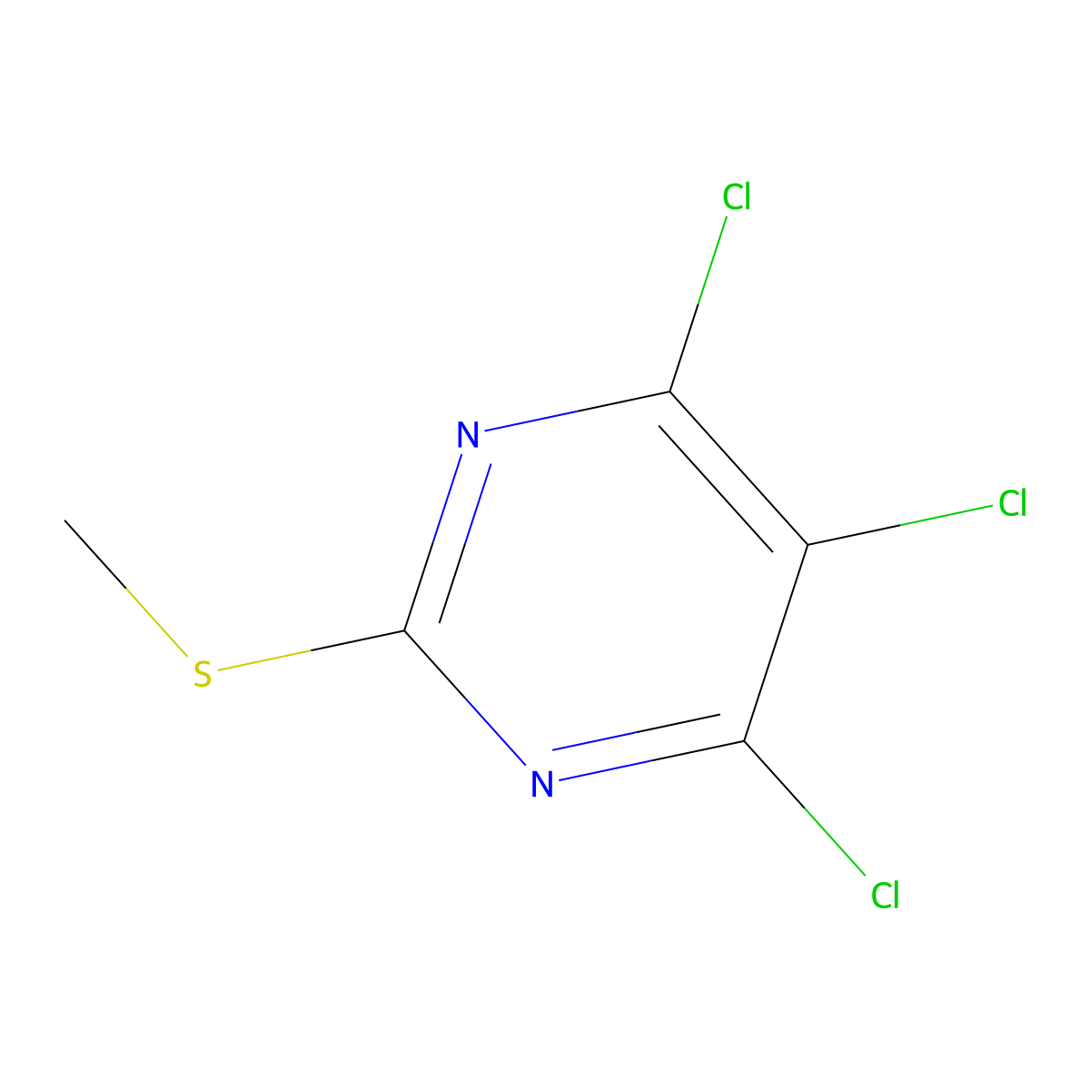 4,5,6-Trichloro-2-(methylthio)pyrimidine molecular structure, CAS 6693-10-3
