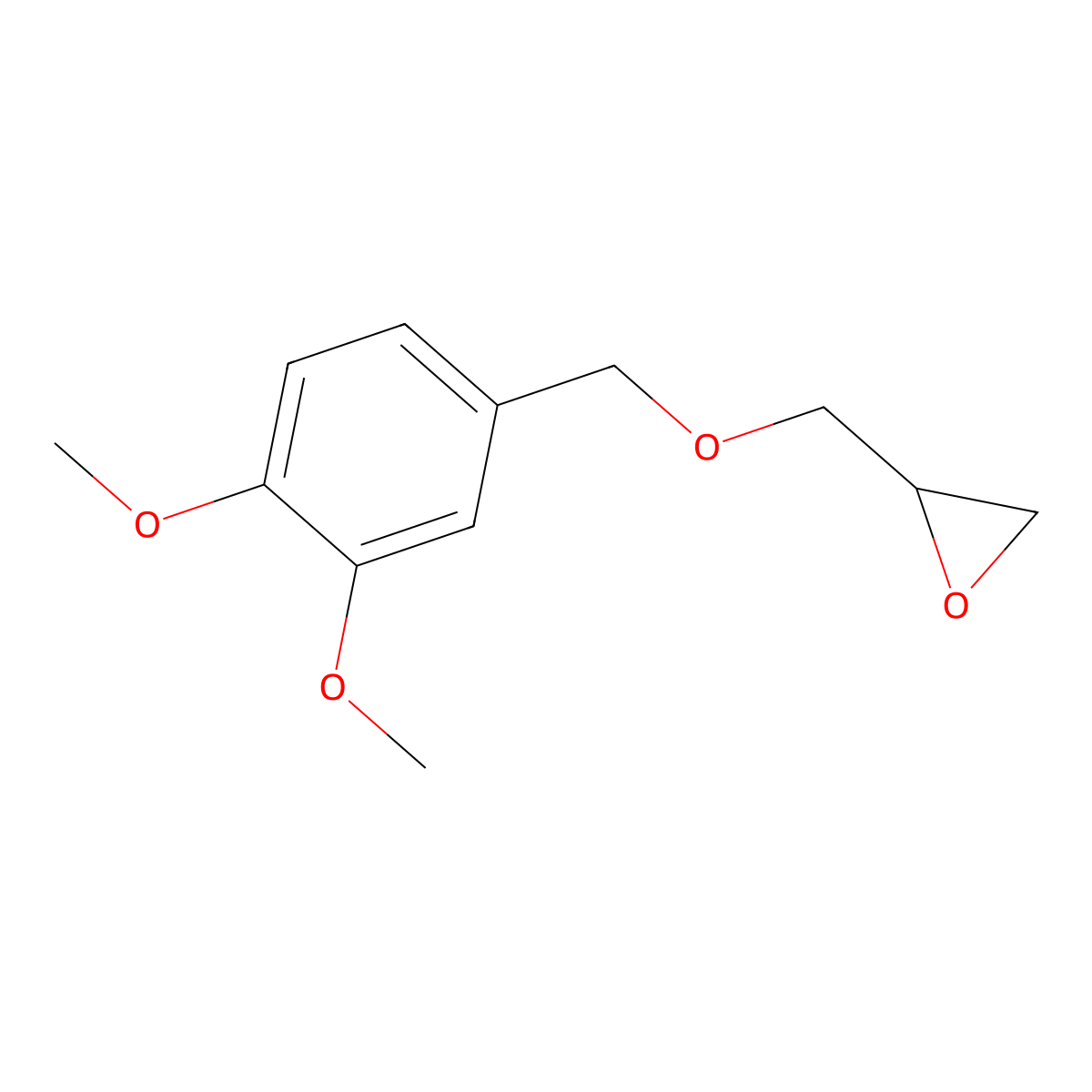 2-(((3,4-Dimethoxyphenyl)methoxy)methyl)oxirane molecular structure, CAS 66931-53-1
