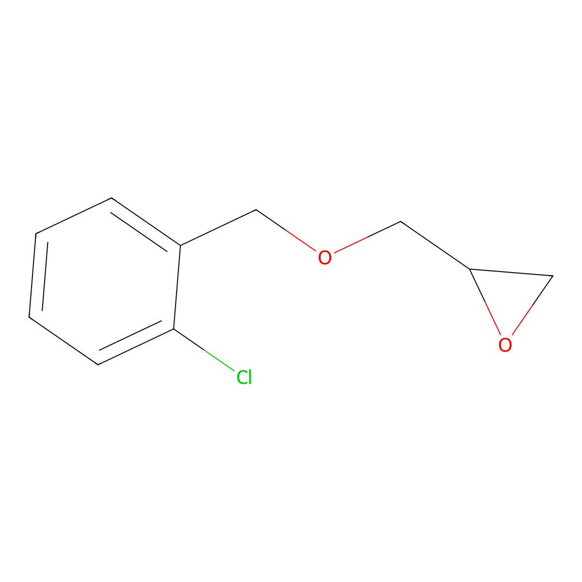 2-(((2-Chlorophenyl)methoxy)methyl)oxirane molecular structure, CAS 66931-56-4
