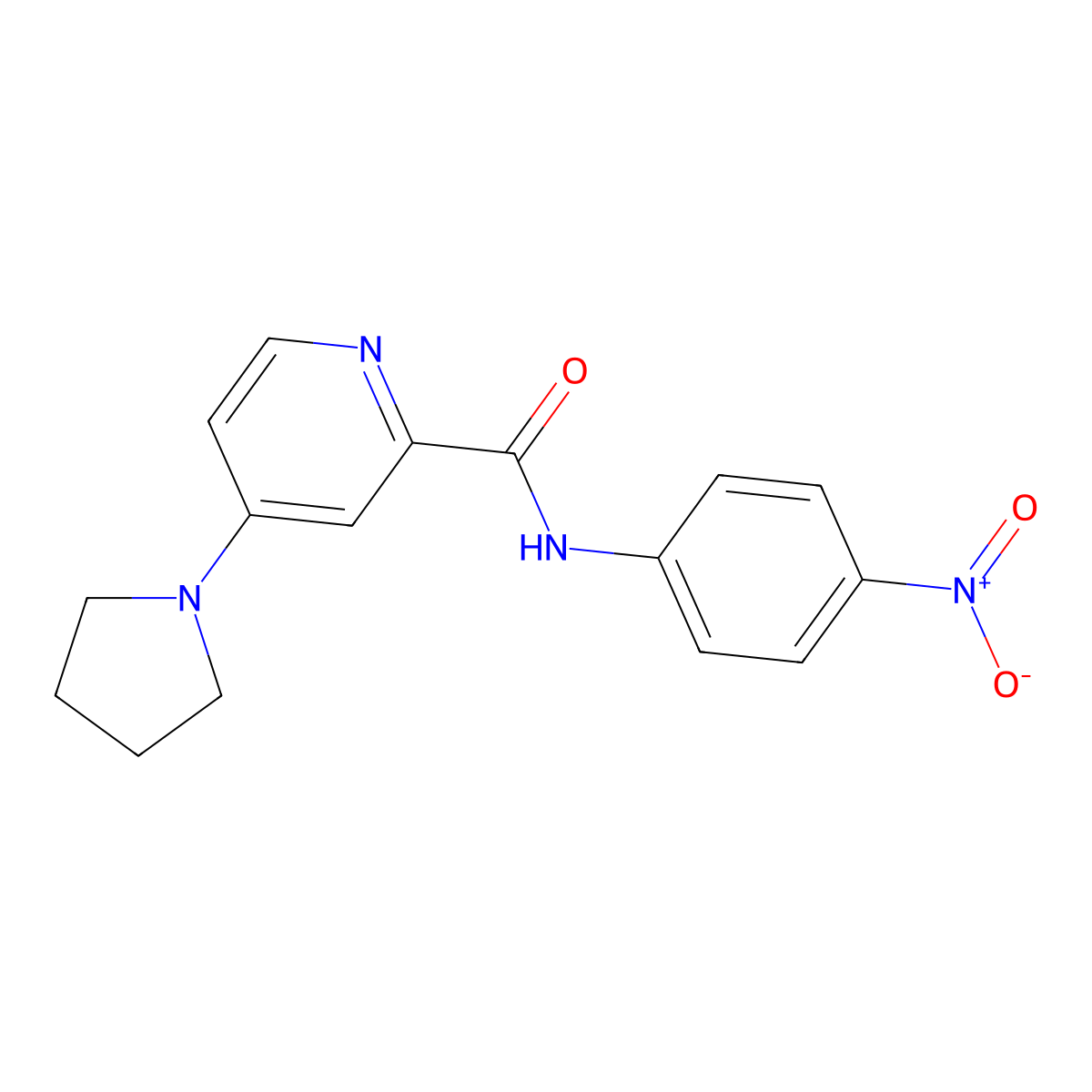 N-(4-Nitrophenyl)-4-(pyrrolidin-1-yl)pyridine-2-carboxamide molecular structure, CAS 66933-53-7