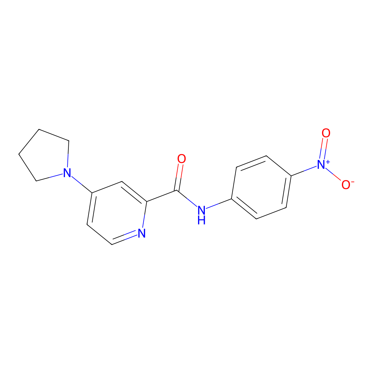 N-(4-Nitrophenyl)-4-(pyrrolidin-1-yl)pyridine-2-carboxamide molecular structure, CAS 66933-53-7