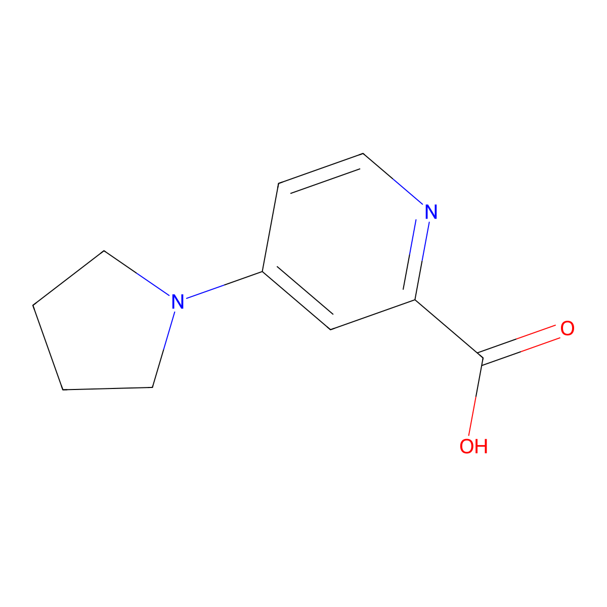 4-(Pyrrolidin-1-yl)pyridine-2-carboxylic acid molecular structure, CAS 66933-69-5