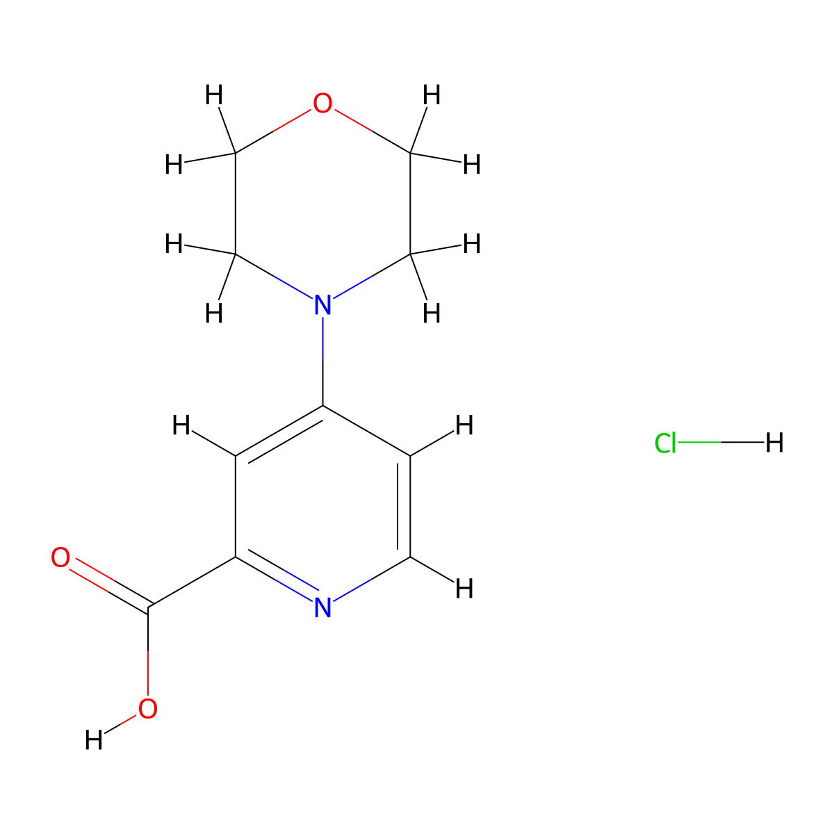 4-(Morpholin-4-yl)pyridine-2-carboxylic acid--hydrogen chloride (1/1) molecular structure, CAS 66933-70-8