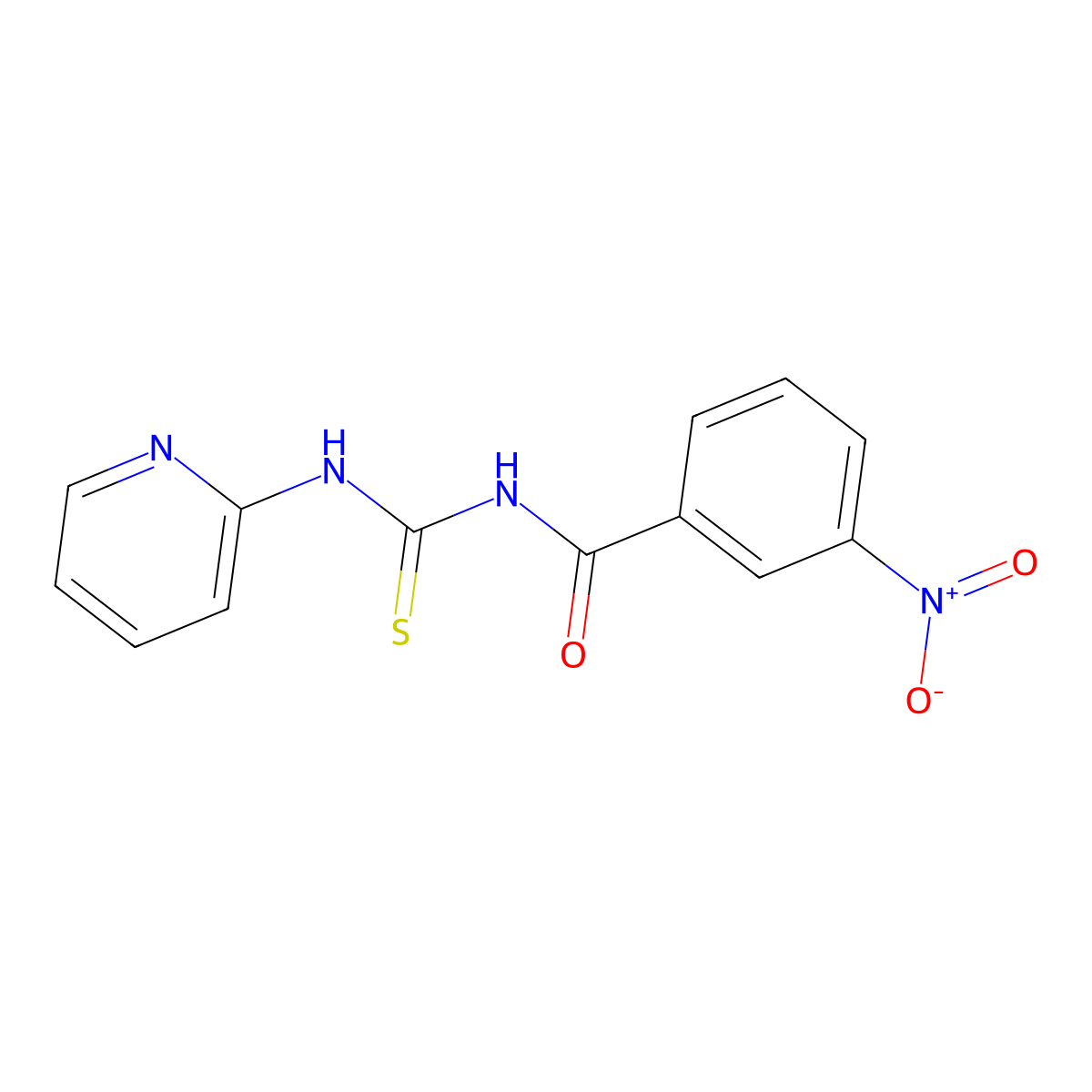 3-nitro-N-(pyridin-2-ylcarbamothioyl)benzamide molecular structure, CAS 66934-15-4