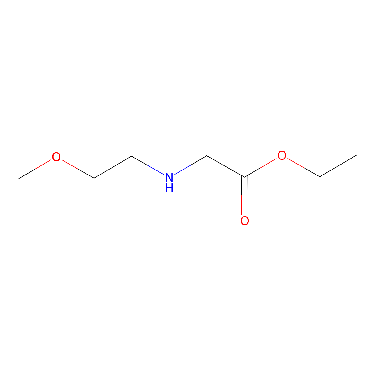 Ethyl 2-[(2-methoxyethyl)amino]acetate molecular structure, CAS 66935-31-7