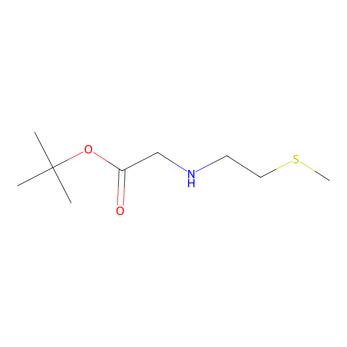 Tert-butyl 2-{[2-(methylsulfanyl)ethyl]amino}acetate molecular structure, CAS 66937-53-9