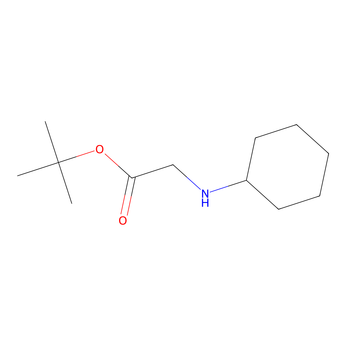 Tert-butyl 2-(cyclohexylamino)acetate molecular structure, CAS 66937-55-1