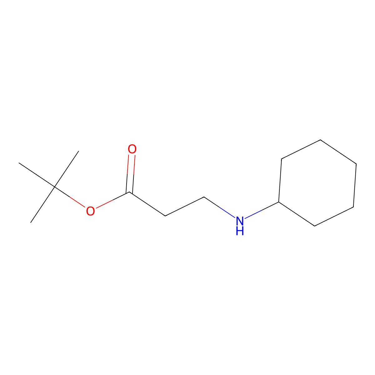 Tert-butyl 3-(cyclohexylamino)propanoate molecular structure, CAS 66937-56-2