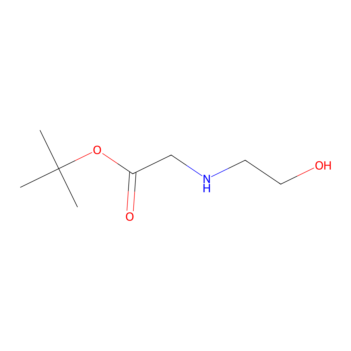 Tert-butyl 2-[(2-hydroxyethyl)amino]acetate molecular structure, CAS 66937-71-1