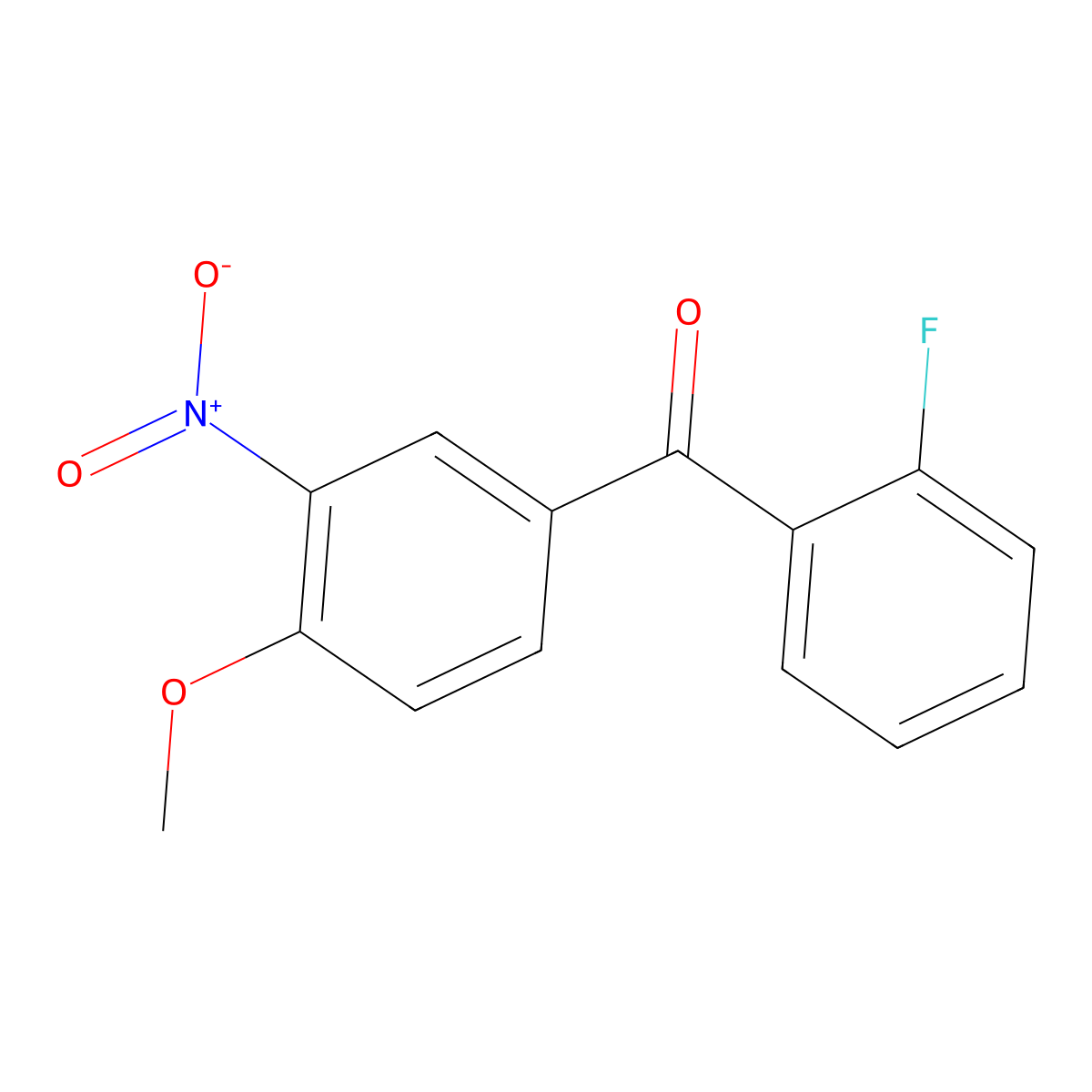 (2-Fluorophenyl)(4-methoxy-3-nitrophenyl)methanone molecular structure, CAS 66938-39-4