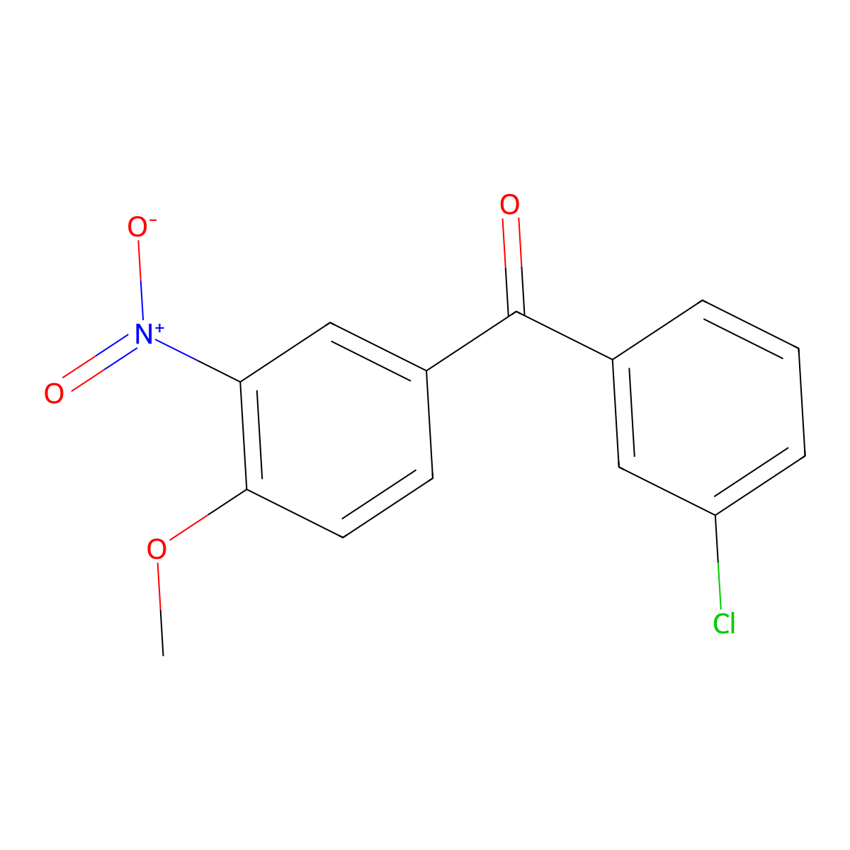 (3-Chlorophenyl)(4-methoxy-3-nitrophenyl)methanone molecular structure, CAS 66938-41-8