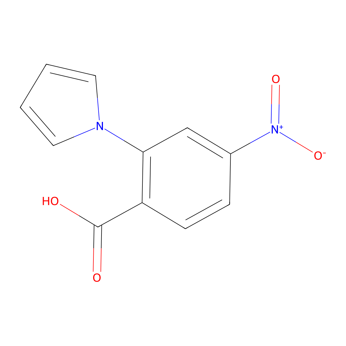 4-Nitro-2-(1H-pyrrol-1-YL)benzoic acid molecular structure, CAS 66940-03-2