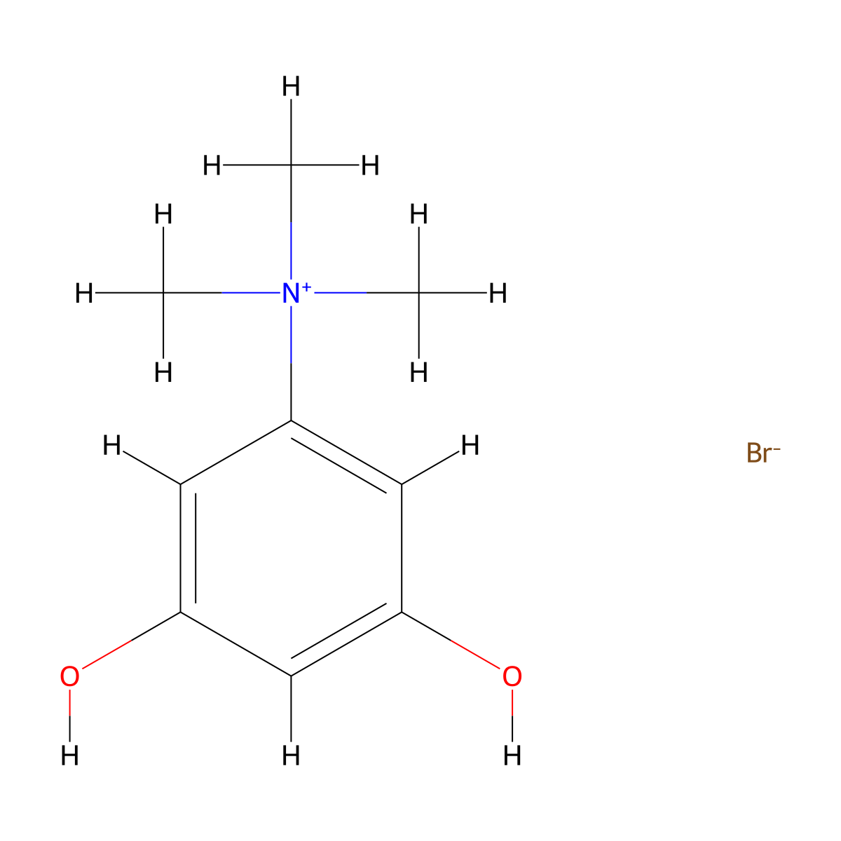 Ammonium, (3,5-dihydroxyphenyl)trimethyl-, bromide molecular structure, CAS 66941-36-4