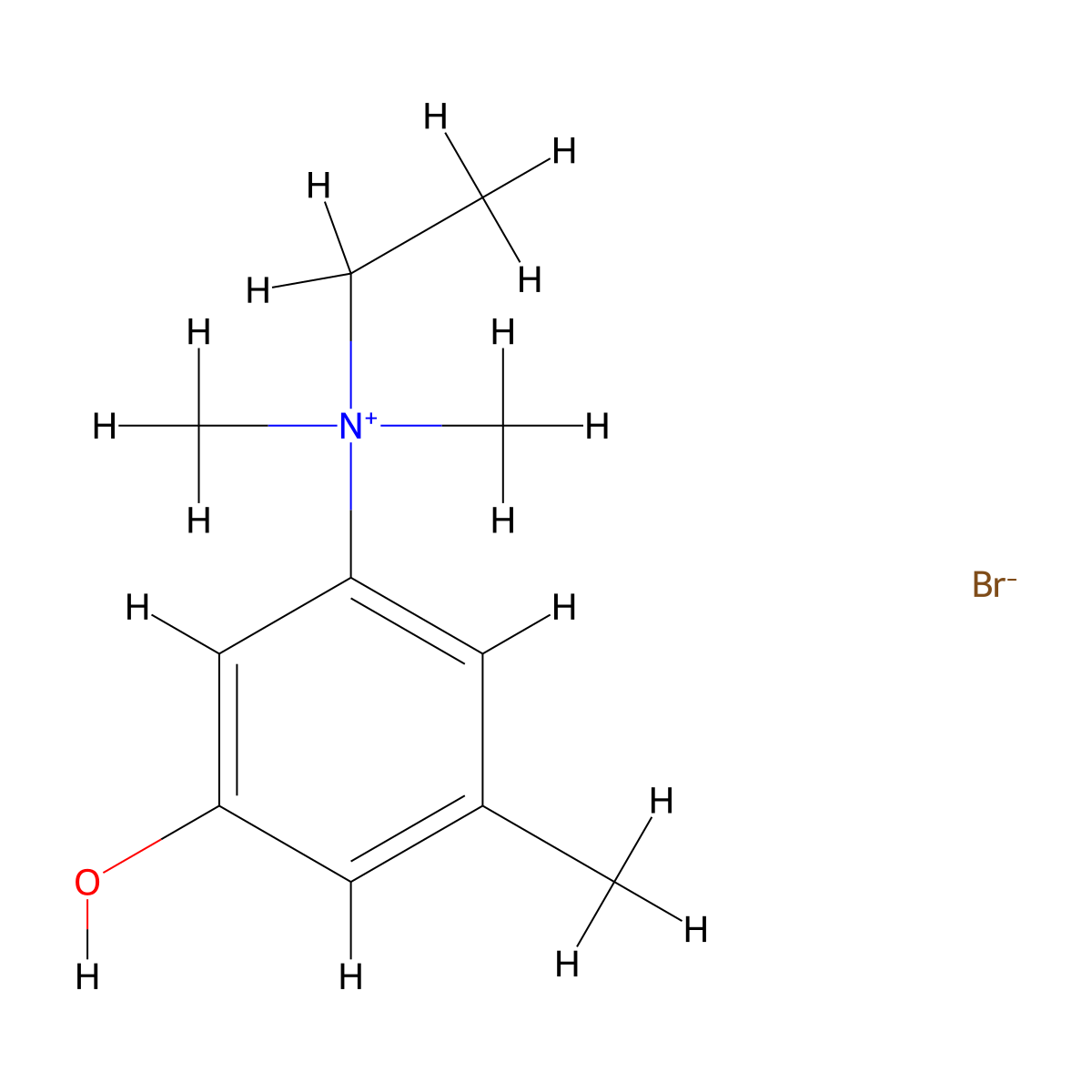 Ammonium, dimethylethyl(5-hydroxy-m-tolyl)-, bromide molecular structure, CAS 66941-39-7