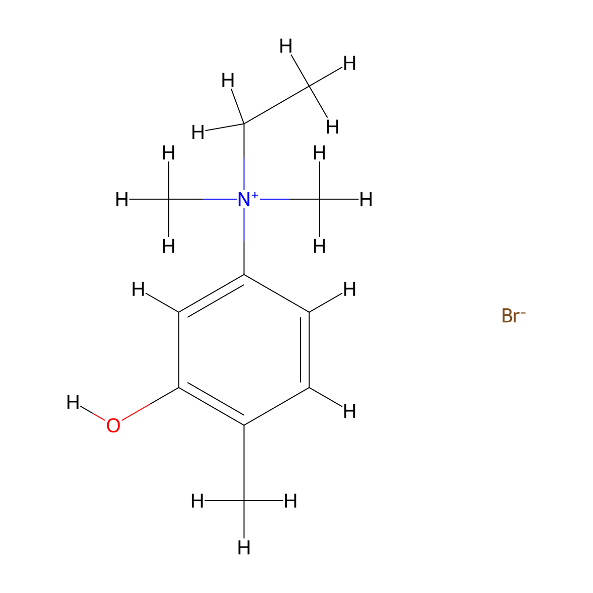 Ammonium, dimethylethyl(3-hydroxy-p-tolyl)-, bromide molecular structure, CAS 66941-41-1