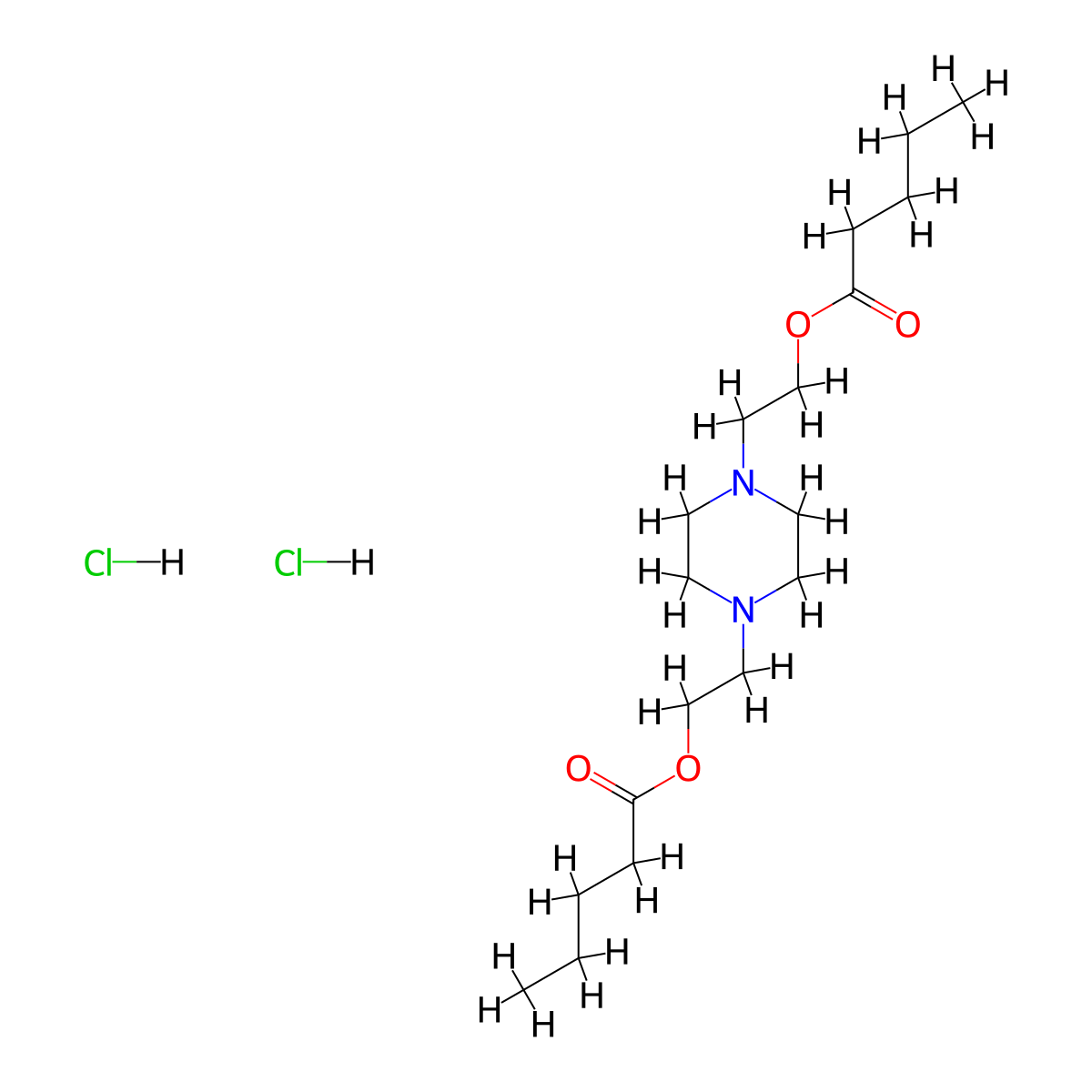 Ethanol, 2,2'-(1,4-piperazinylene)di-, divalerate, dihydrochloride molecular structure, CAS 66944-61-4