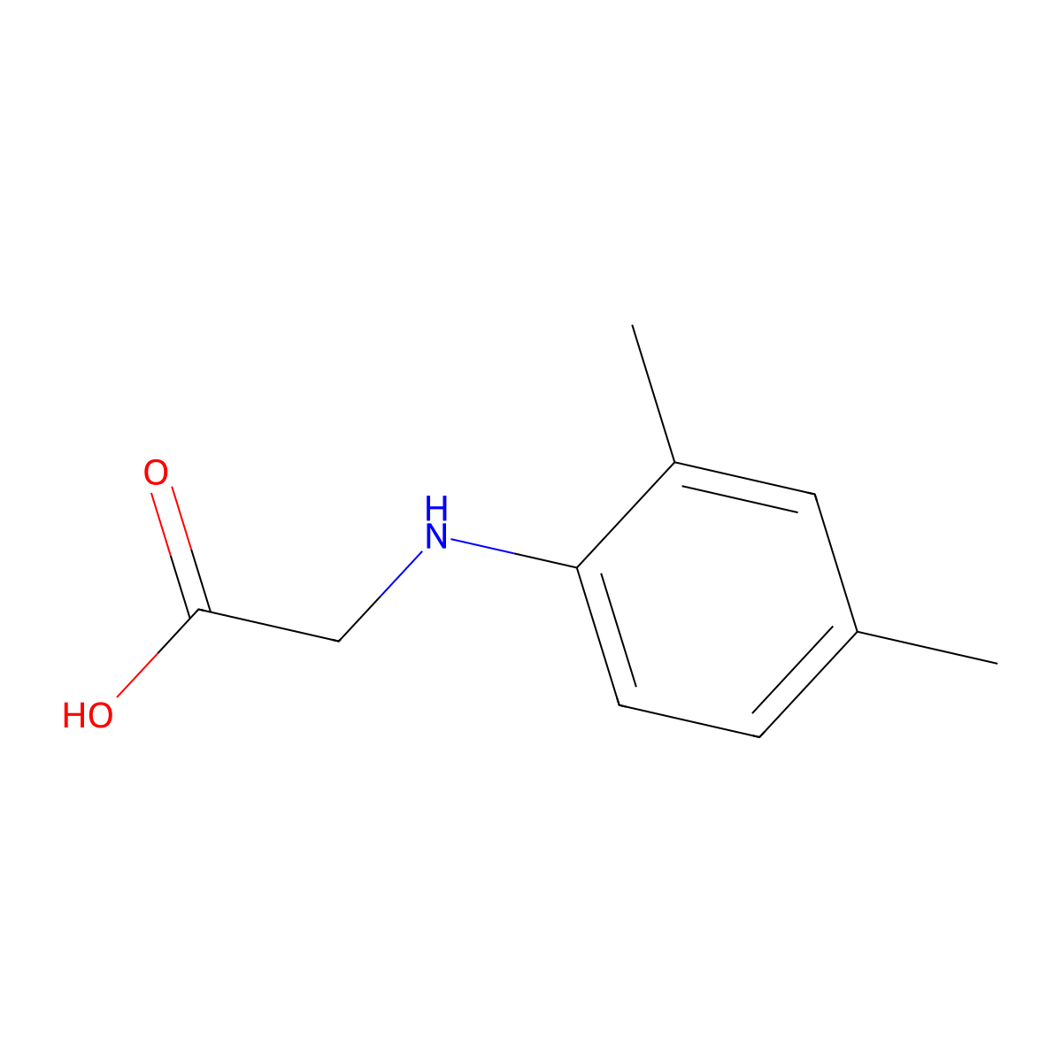 2-((2,4-Dimethylphenyl)amino)acetic acid molecular structure, CAS 66947-32-8