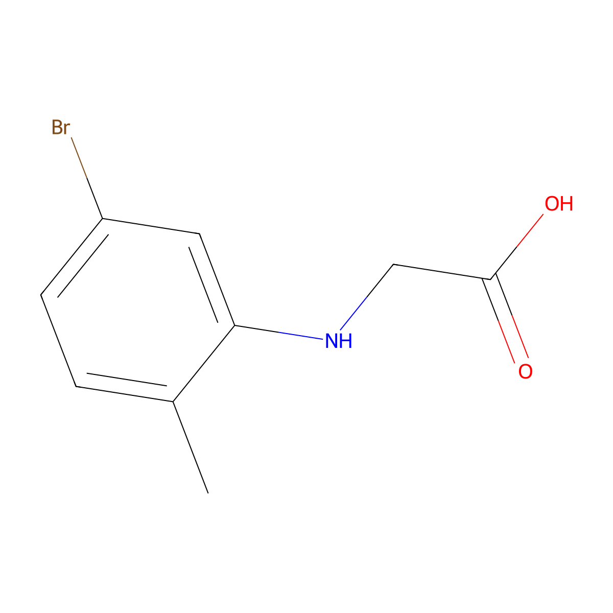 N-(5-Bromo-2-methylphenyl)glycine molecular structure, CAS 66947-36-2