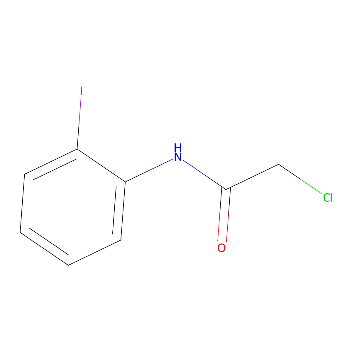 2-chloro-N-(2-iodophenyl)acetamide molecular structure, CAS 66947-88-4