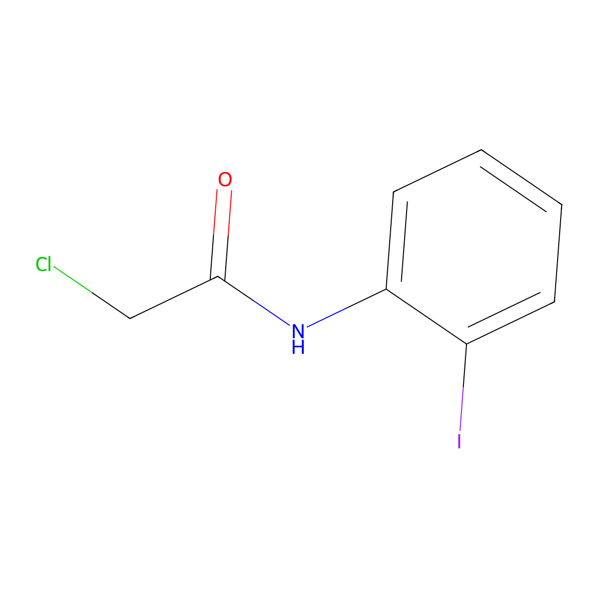 2-chloro-N-(2-iodophenyl)acetamide molecular structure, CAS 66947-88-4