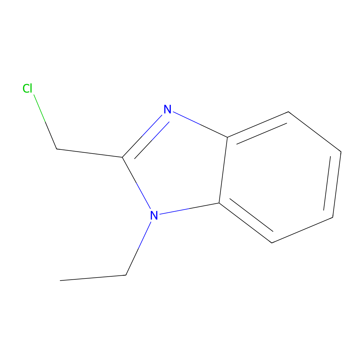 1H-Benzimidazole, 2-(chloromethyl)-1-ethyl- molecular structure, CAS 66947-93-1