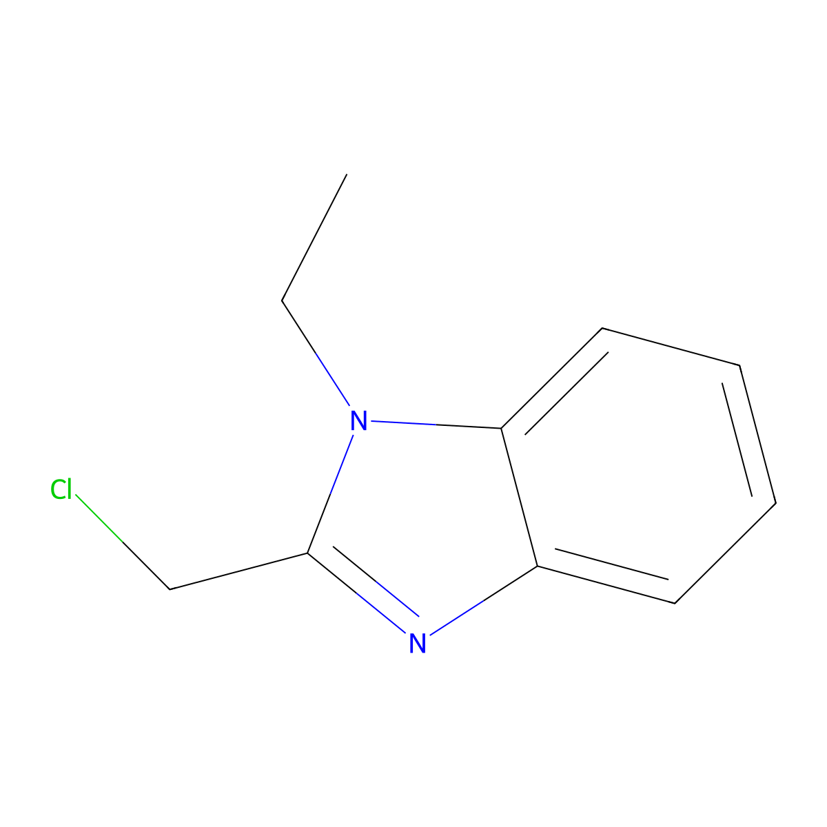 1H-Benzimidazole, 2-(chloromethyl)-1-ethyl- molecular structure, CAS 66947-93-1