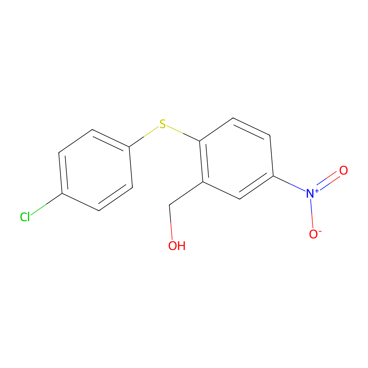 {2-[(4-Chlorophenyl)sulfanyl]-5-nitrophenyl}methanol molecular structure, CAS 66949-31-3