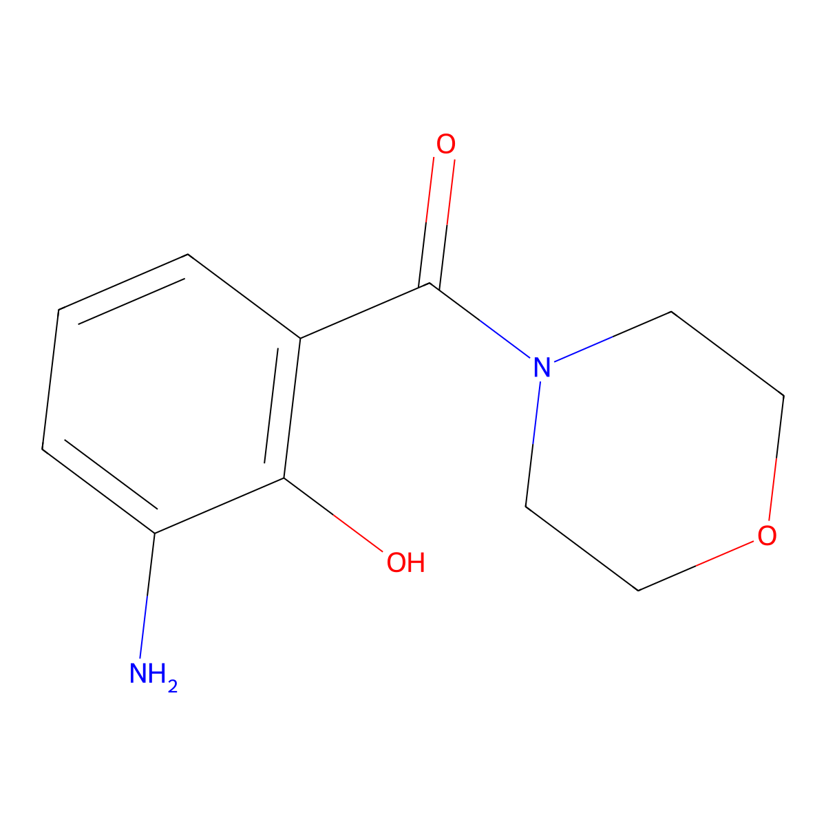 (3-Amino-2-hydroxyphenyl)(morpholino)methanone molecular structure, CAS 66952-81-6