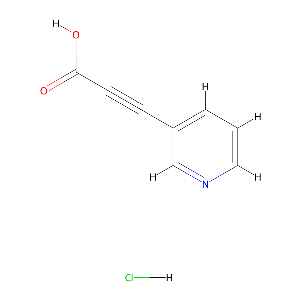3-(Pyridin-3-yl)propiolic acid hydrochloride molecular structure, CAS 66954-54-9
