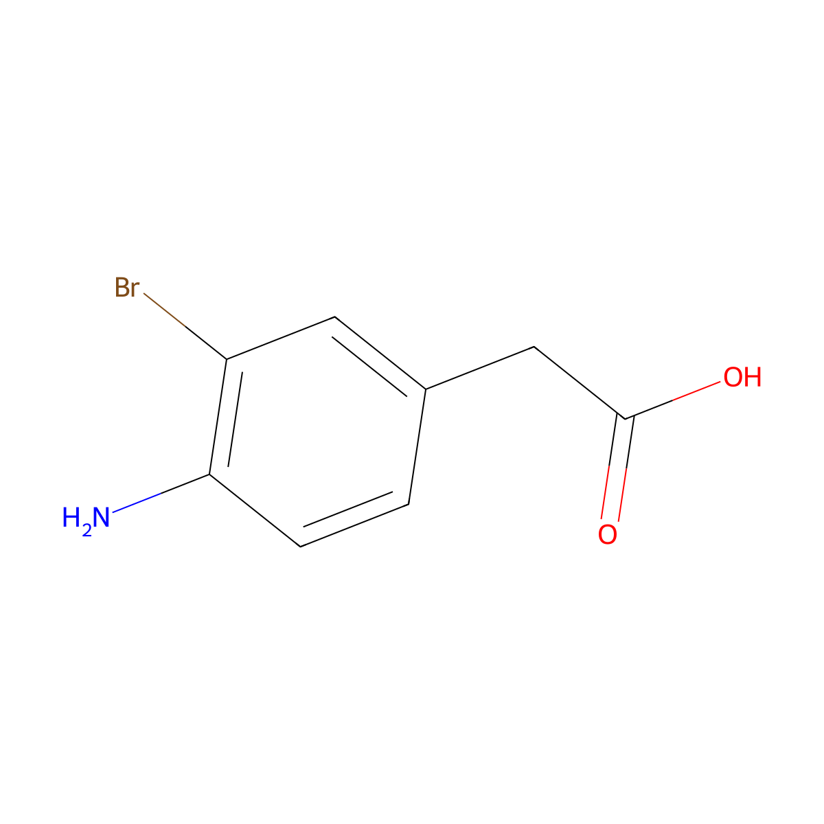 (4-Amino-3-bromophenyl)acetic acid molecular structure, CAS 66955-75-7