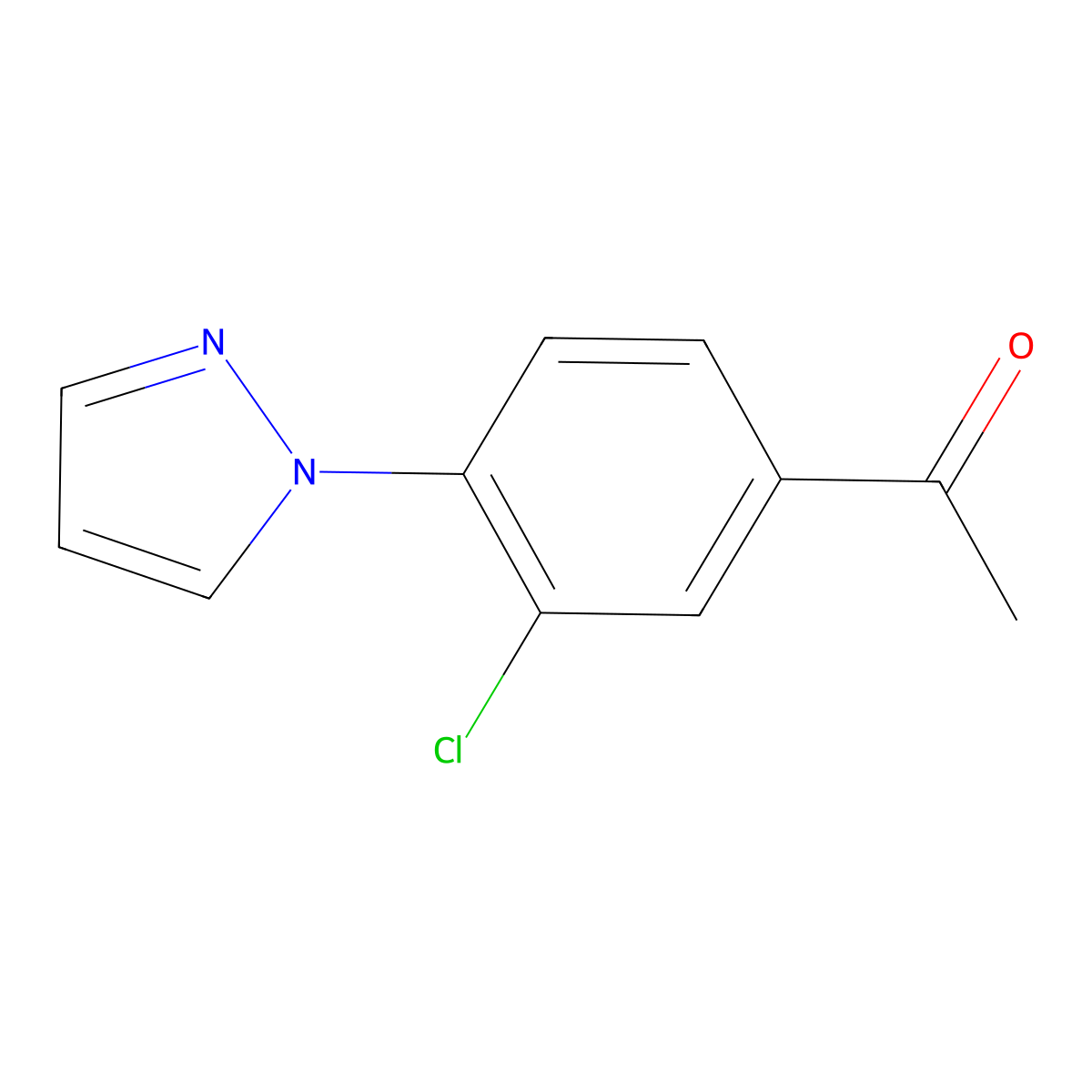 1-(3-Chloro-4-(1H-pyrazol-1-yl)phenyl)ethanone molecular structure, CAS 66956-58-9