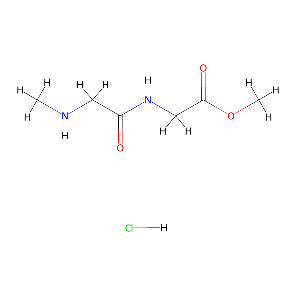 Methyl 2-[2-(methylamino)acetamido]acetate hydrochloride molecular structure, CAS 66959-81-7