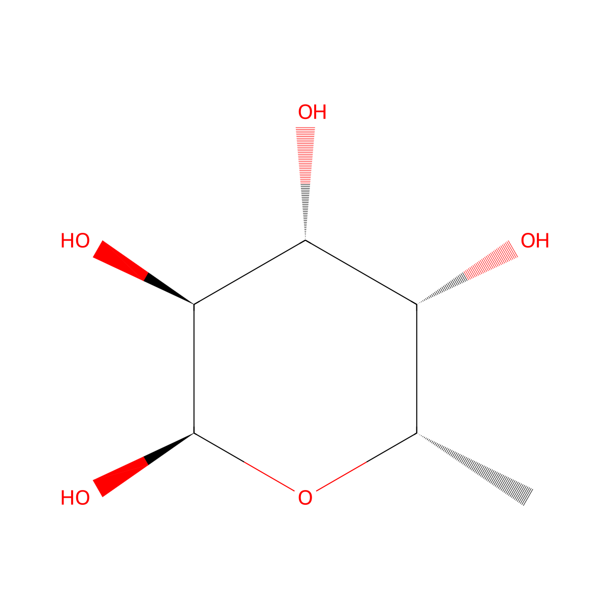 alpha-L-fucose molecular structure, CAS 6696-41-9