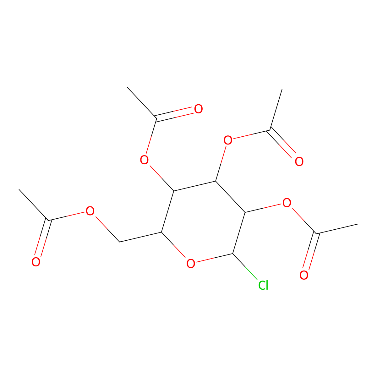 2,3,4,6-tetra-O-acetyl-beta-D-chloroglucose molecular structure, CAS 66966-08-3