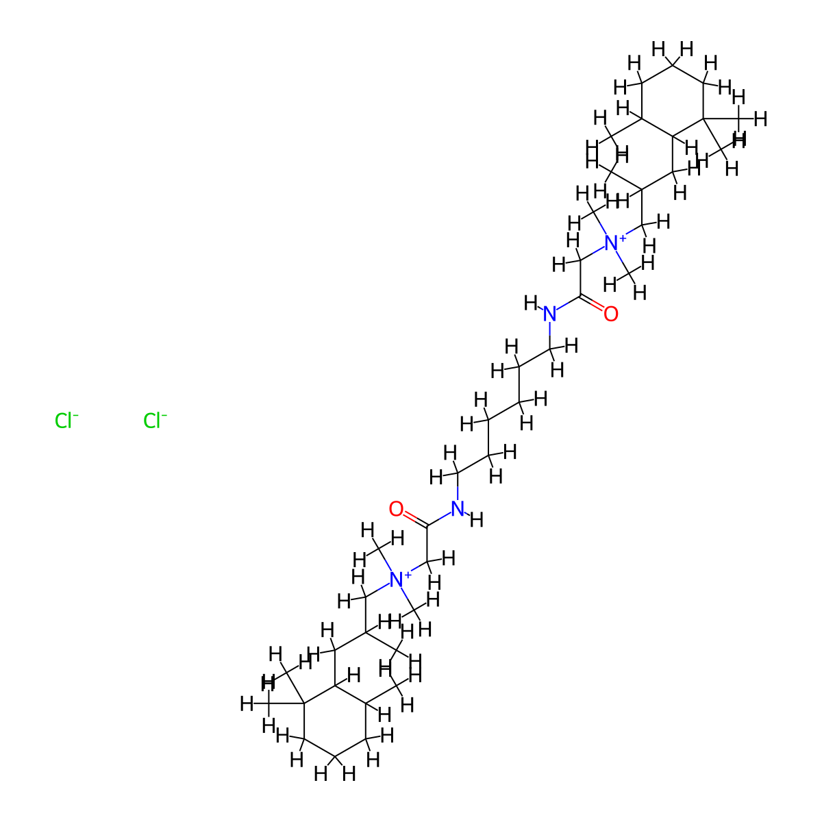 Ammonium, hexamethylenebis(iminocarbonylmethylene)bis(1-methyl-3-(2,2,6-trimethylcyclohexyl)propyl)bis(dimethyl-, dichloride molecular structure, CAS 66967-72-4