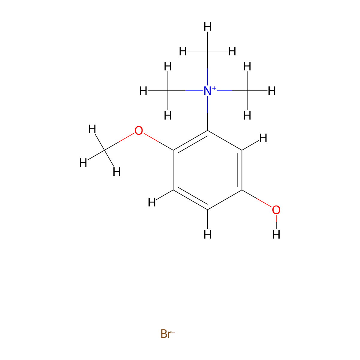 4-Methoxy-3-(trimethylazaniumyl)phenolate--hydrogen bromide (1/1) molecular structure, CAS 66967-81-5