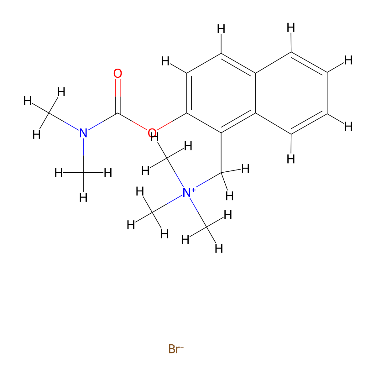 Ammonium, (2-hydroxy-1-naphthylmethyl)trimethyl-, bromide, dimethylcarbamate (ester) molecular structure, CAS 66967-83-7