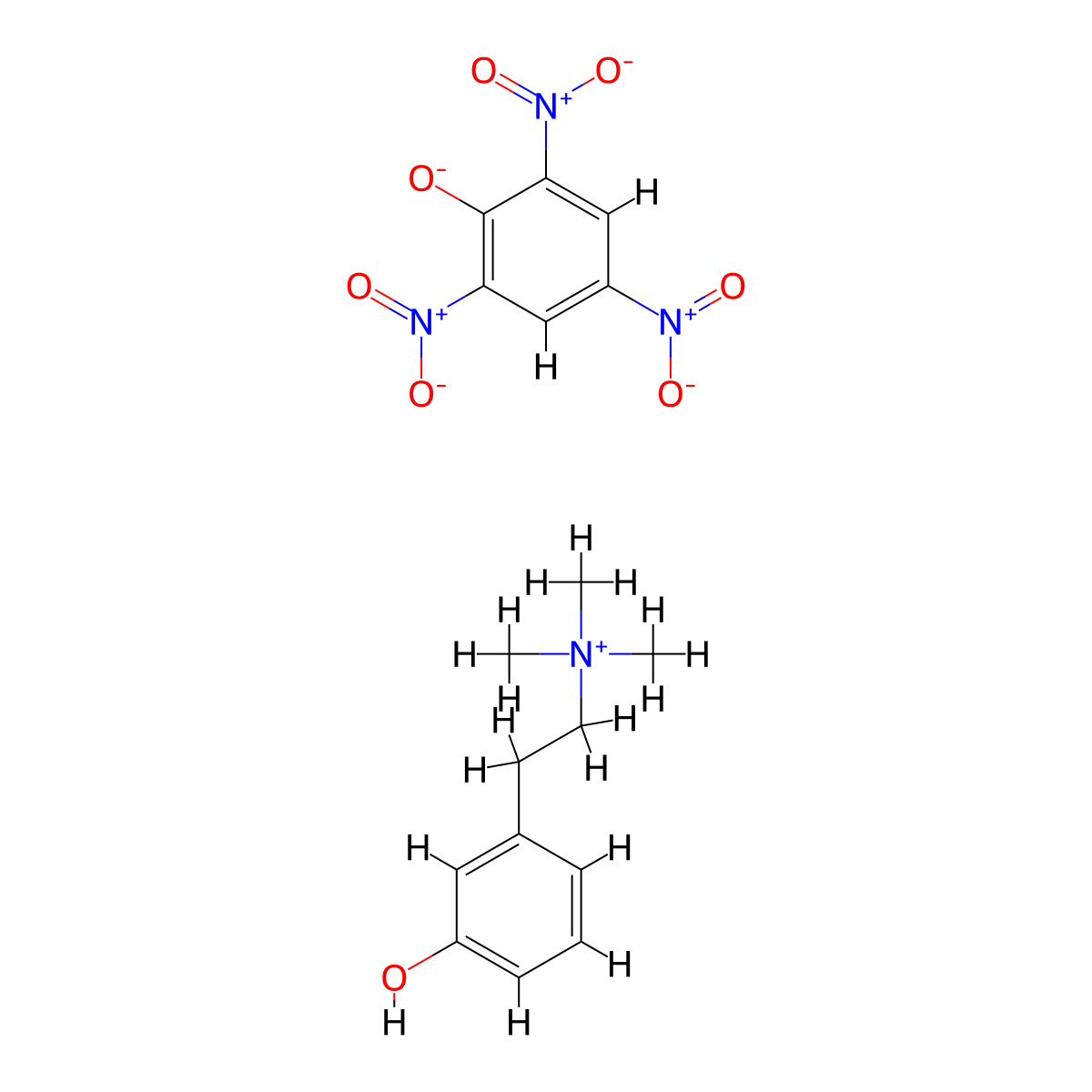 Ammonium, (m-hydroxyphenethyl)trimethyl-, picrate molecular structure, CAS 66967-84-8