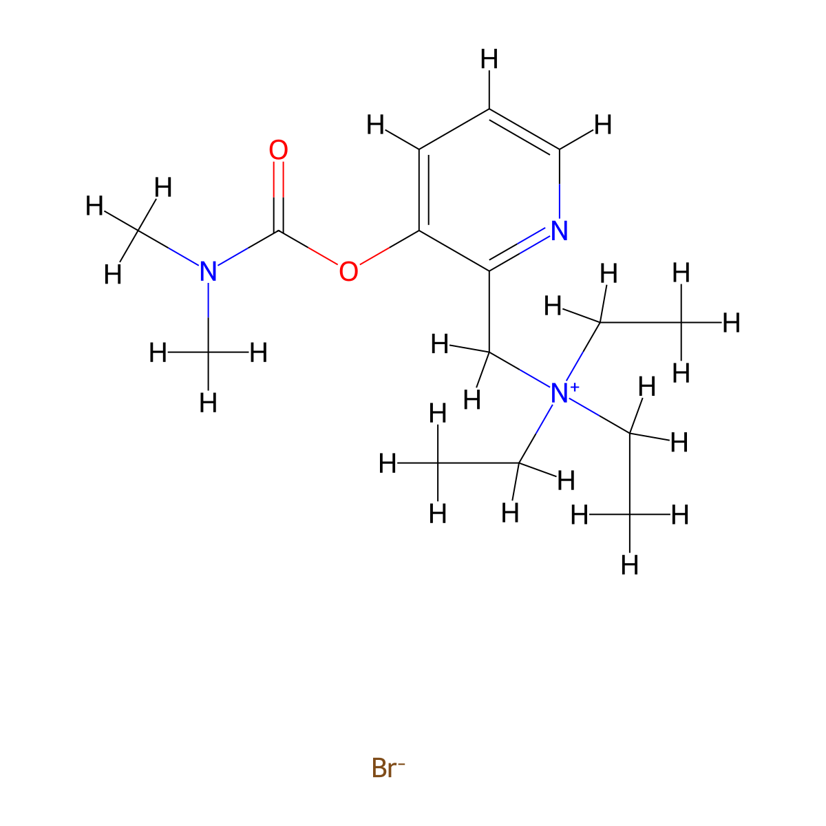 Ammonium, ((3-hydroxy-2-pyridyl)methyl)triethyl-, bromide, dimethylcarbamate (ester) molecular structure, CAS 66967-88-2