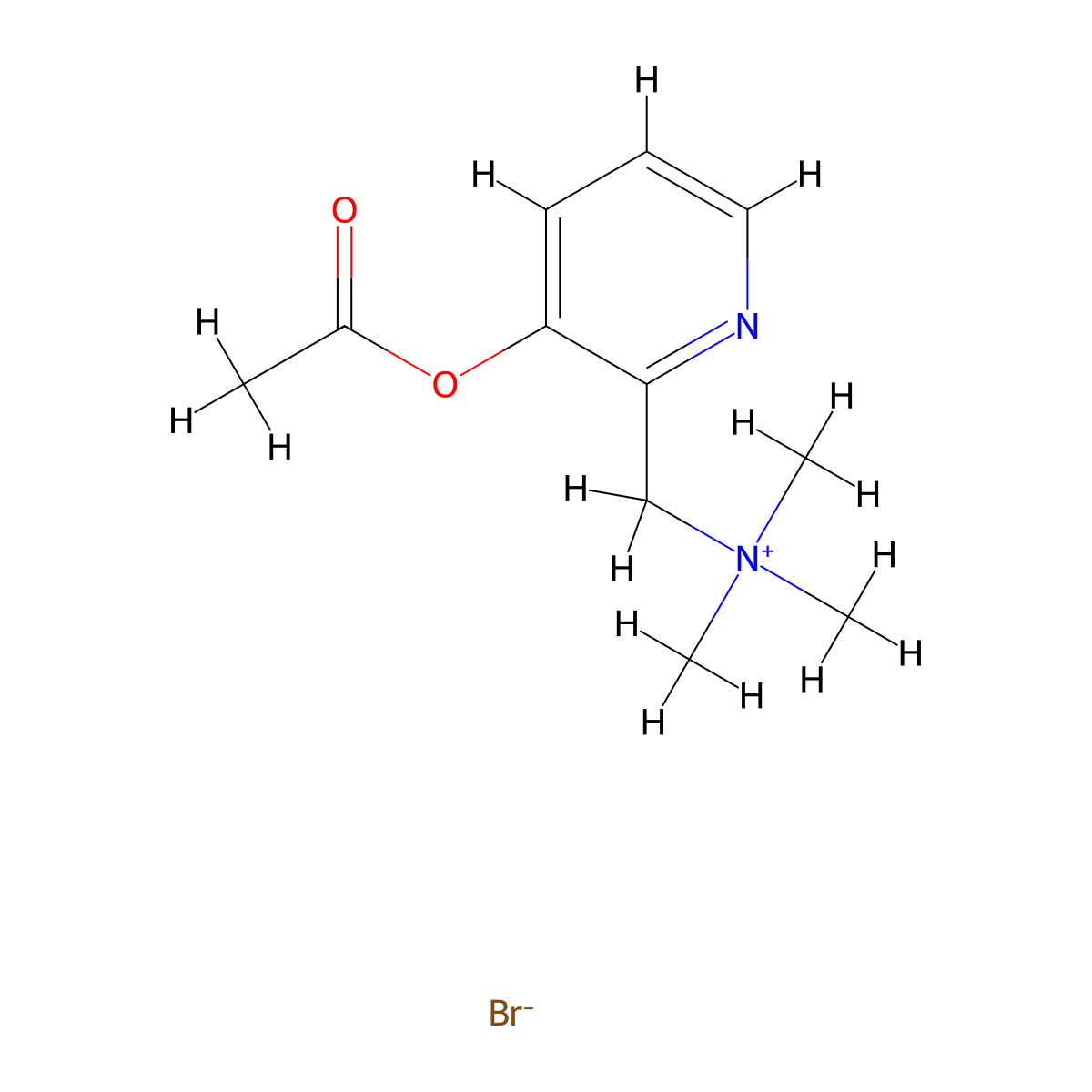 Ammonium, ((3-hydroxy-2-pyridyl)methyl)trimethyl-, bromide, acetate (ester) molecular structure, CAS 66967-89-3