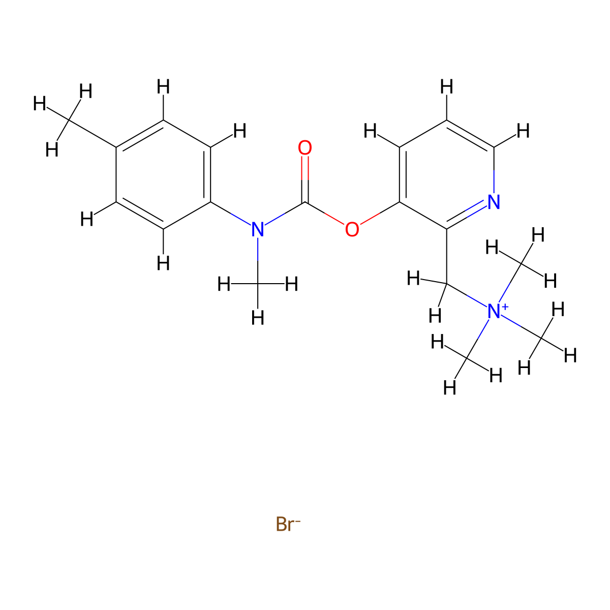 Ammonium, ((3-hydroxy-2-pyridyl)methyl)trimethyl-, bromide, N-methyl-N-(p-tolyl)carbamate (ester) molecular structure, CAS 66967-94-0