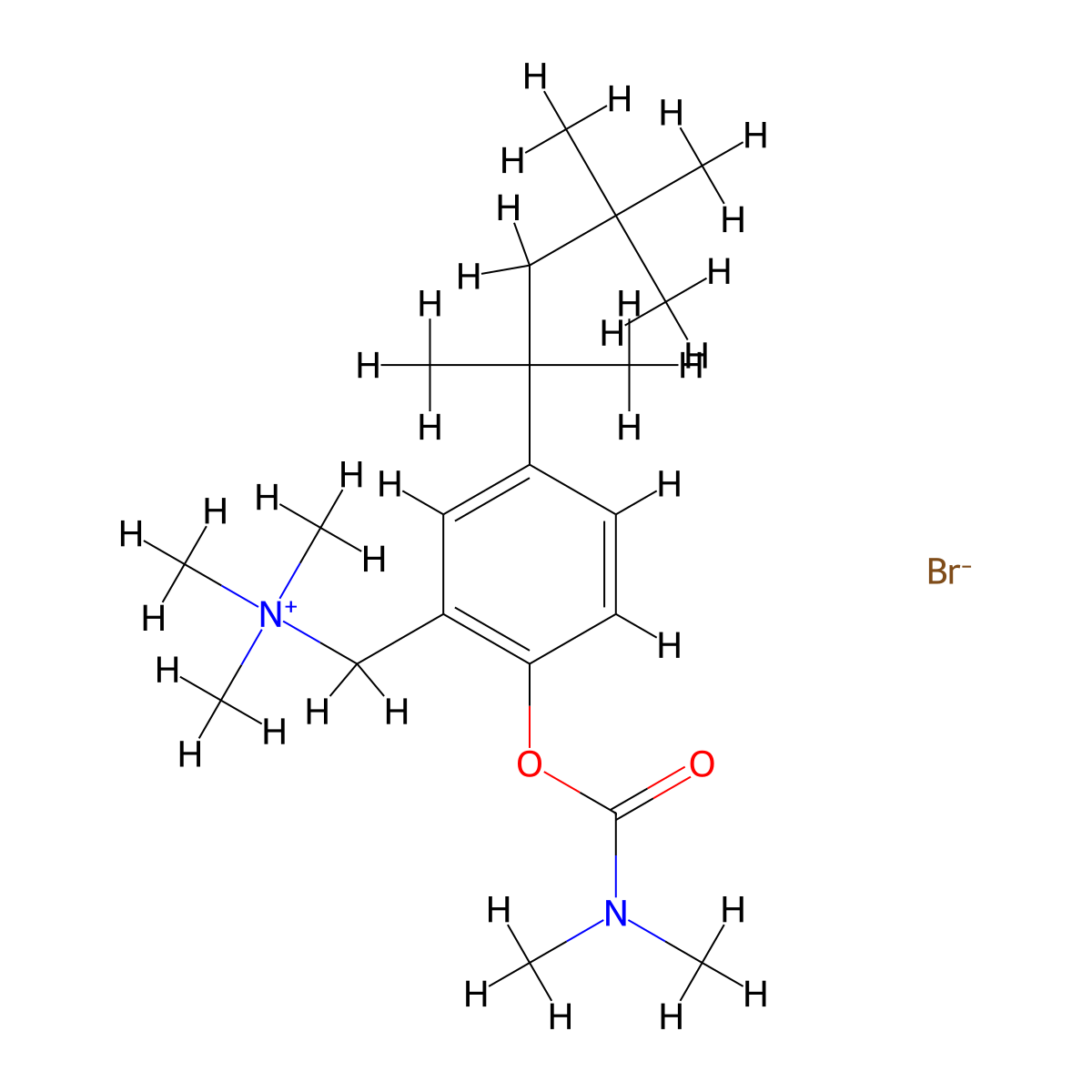 Ammonium, (2-hydroxy-5-(1,1,3,3-tetramethylbutyl)benzyl)trimethyl-, bromide, dimethylcarbamate (ester) molecular structure, CAS 66967-98-4