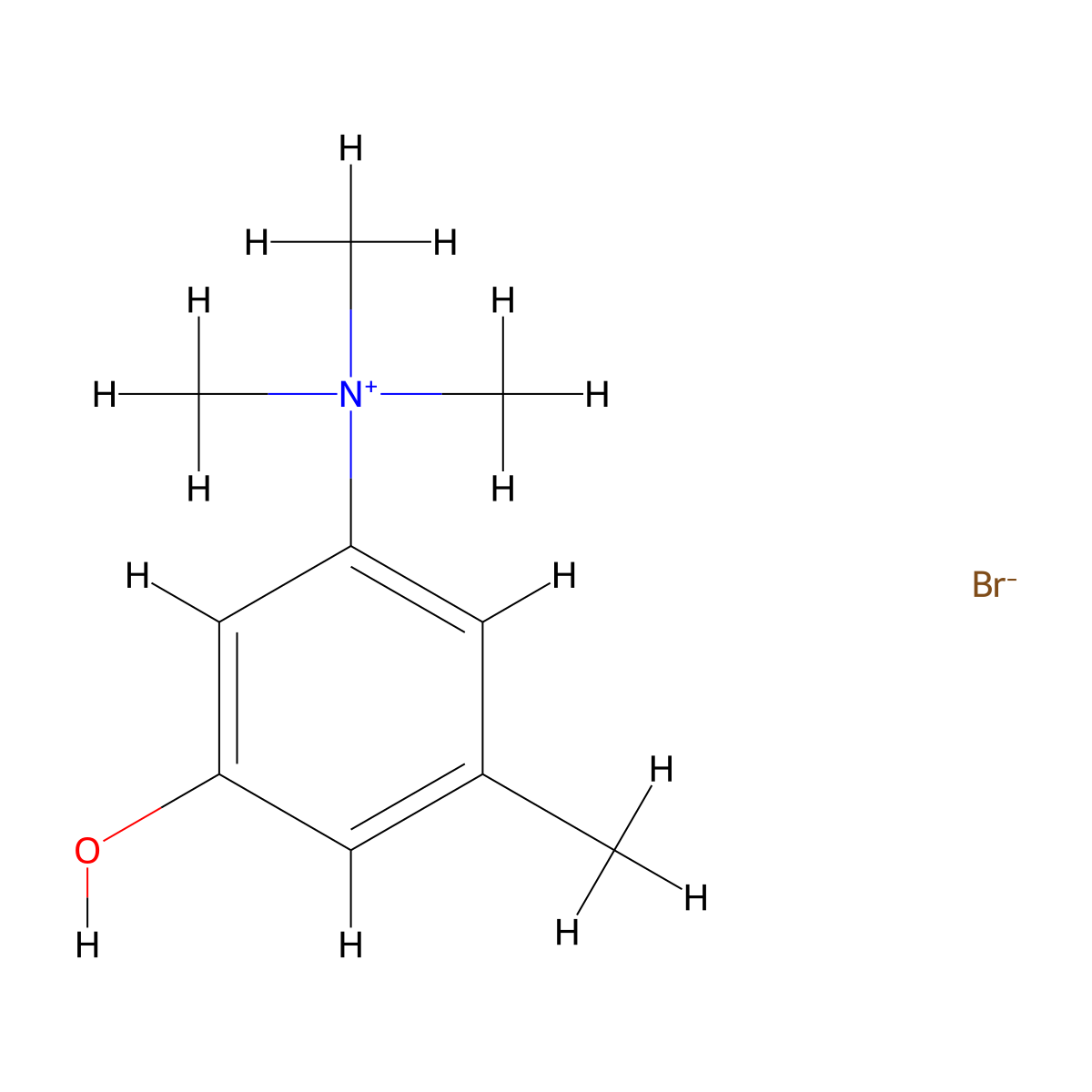 3-Methyl-5-(trimethylazaniumyl)phenolate--hydrogen bromide (1/1) molecular structure, CAS 66967-99-5