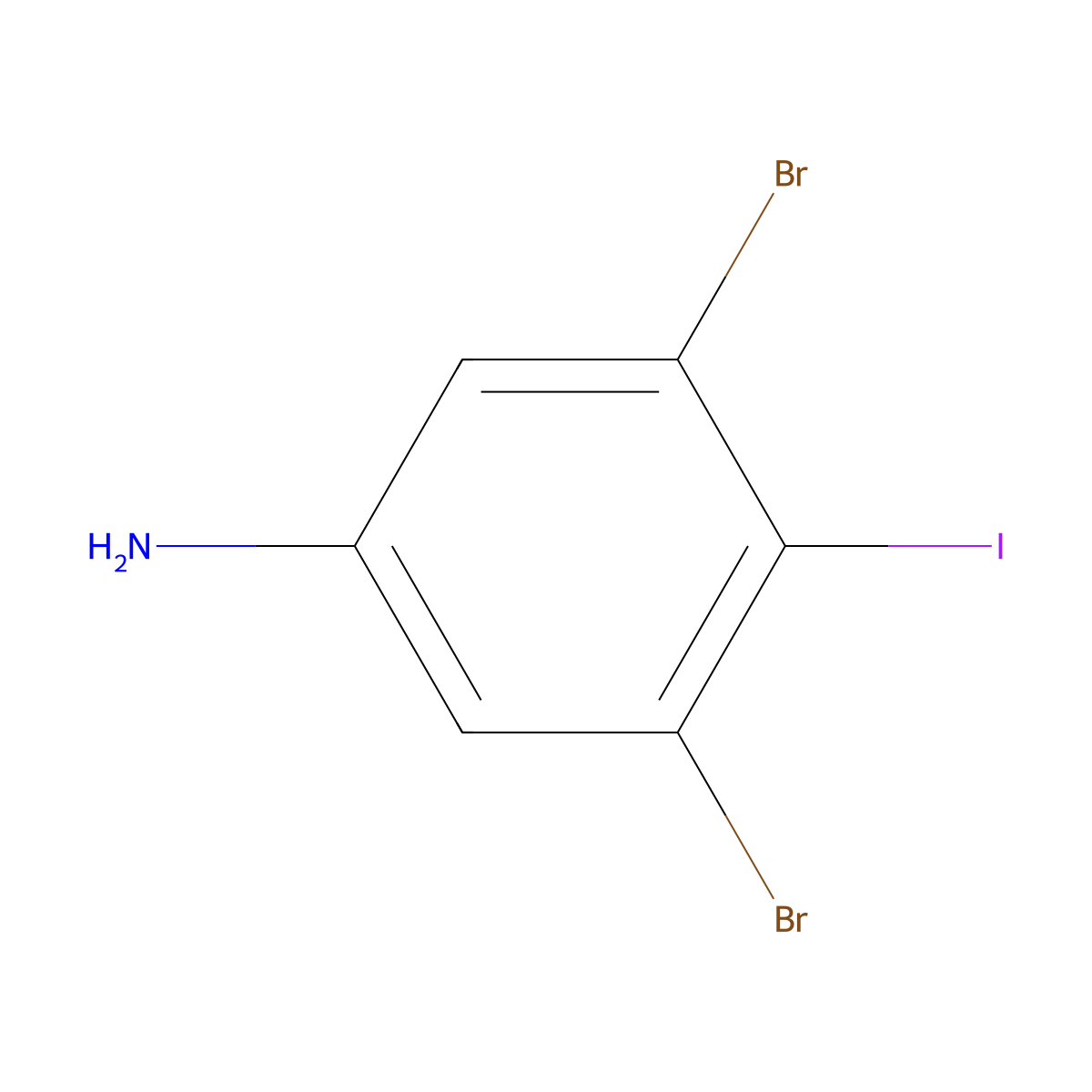3,5-Dibromo-4-iodoaniline molecular structure, CAS 669692-32-4