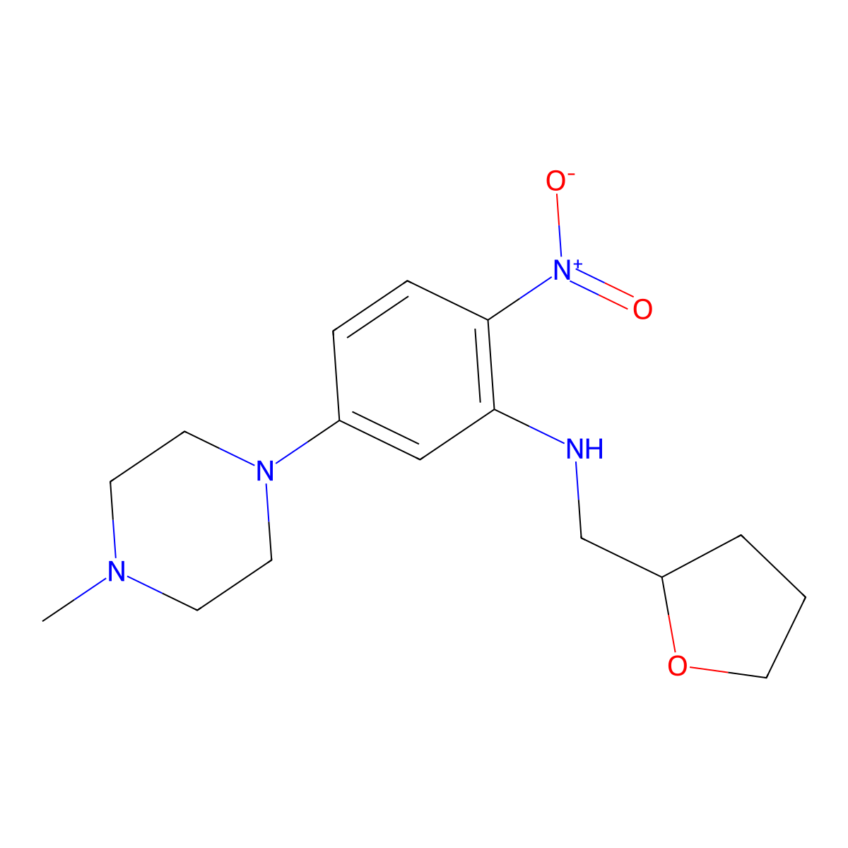 5-(4-methylpiperazin-1-yl)-2-nitro-N-(oxolan-2-ylmethyl)aniline molecular structure, CAS 669695-80-1